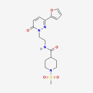 N-(2-(3-(furan-2-yl)-6-oxopyridazin-1(6H)-yl)ethyl)-1-(methylsulfonyl)piperidine-4-carboxamide