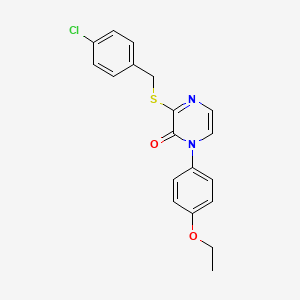 molecular formula C19H17ClN2O2S B2397860 3-((4-chlorobenzyl)thio)-1-(4-ethoxyphenyl)pyrazin-2(1H)-one CAS No. 946324-95-4