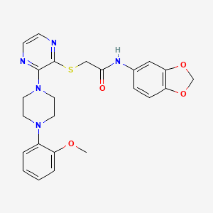 molecular formula C24H25N5O4S B2397862 N-(2H-1,3-benzodioxol-5-yl)-2-({3-[4-(2-methoxyphenyl)piperazin-1-yl]pyrazin-2-yl}sulfanyl)acetamide CAS No. 1116007-35-2