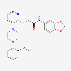 molecular formula C24H25N5O4S B2397862 3-乙基-6-({4-[(2-甲基哌啶-1-基)羰基]哌啶-1-基}磺酰基)-1,3-苯并噻唑-2(3H)-酮 CAS No. 1116007-35-2