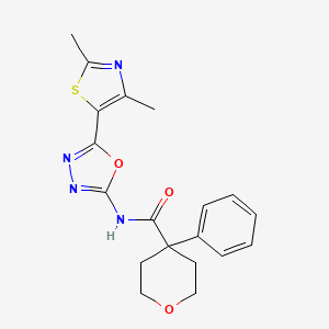 N-(5-(2,4-dimethylthiazol-5-yl)-1,3,4-oxadiazol-2-yl)-4-phenyltetrahydro-2H-pyran-4-carboxamide