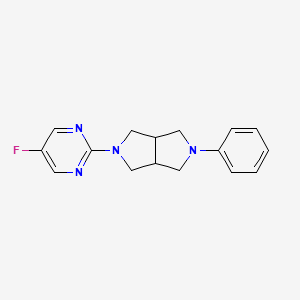 molecular formula C16H17FN4 B2397872 5-(5-Fluoropyrimidin-2-yl)-2-phenyl-1,3,3a,4,6,6a-hexahydropyrrolo[3,4-c]pyrrole CAS No. 2308251-83-2