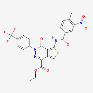 Ethyl 5-(4-methyl-3-nitrobenzamido)-4-oxo-3-(4-(trifluoromethyl)phenyl)-3,4-dihydrothieno[3,4-d]pyridazine-1-carboxylate