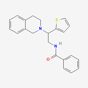 molecular formula C22H22N2OS B2397887 N-(2-(3,4-dihydroisoquinolin-2(1H)-yl)-2-(thiophen-2-yl)ethyl)benzamide CAS No. 898424-52-7