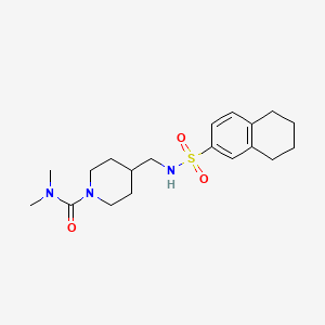molecular formula C19H29N3O3S B2397911 N,N-dimethyl-4-((5,6,7,8-tetrahydronaphthalene-2-sulfonamido)methyl)piperidine-1-carboxamide CAS No. 2034295-93-5