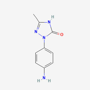molecular formula C9H10N4O B2397916 2-(4-Aminophenyl)-5-methyl-2,4-dihydro-3H-1,2,4-triazol-3-one CAS No. 2230799-15-0