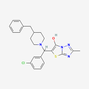 molecular formula C24H25ClN4OS B2397925 5-((4-Benzylpiperidin-1-yl)(3-chlorophenyl)methyl)-2-methylthiazolo[3,2-b][1,2,4]triazol-6-ol CAS No. 851969-36-3