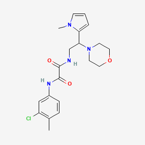 molecular formula C20H25ClN4O3 B2397929 N1-(3-chloro-4-methylphenyl)-N2-(2-(1-methyl-1H-pyrrol-2-yl)-2-morpholinoethyl)oxalamide CAS No. 1049375-91-8