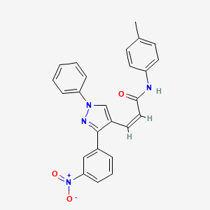 molecular formula C25H20N4O3 B2397934 (Z)-3-(3-(3-nitrophenyl)-1-phenyl-1H-pyrazol-4-yl)-N-(p-tolyl)acrylamide CAS No. 882218-57-7