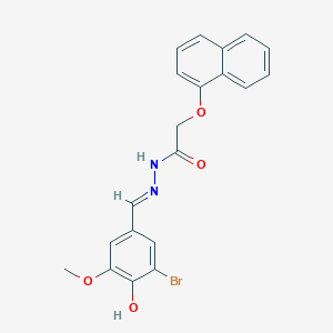 molecular formula C20H17BrN2O4 B2397945 N'-[(E)-(3-bromo-4-hydroxy-5-methoxyphenyl)methylidene]-2-(naphthalen-1-yloxy)acetohydrazide CAS No. 537682-70-5