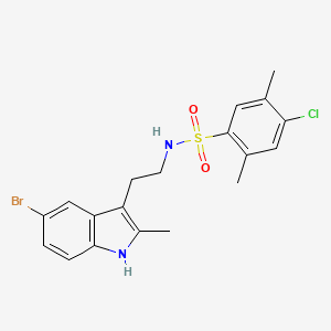molecular formula C19H20BrClN2O2S B2397950 N-[2-(5-bromo-2-methyl-1H-indol-3-yl)ethyl]-4-chloro-2,5-dimethylbenzene-1-sulfonamide CAS No. 2361756-57-0