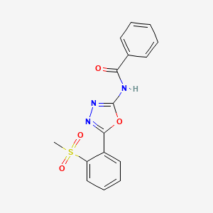 molecular formula C16H13N3O4S B2397996 N-(5-(2-(methylsulfonyl)phenyl)-1,3,4-oxadiazol-2-yl)benzamide CAS No. 886920-39-4
