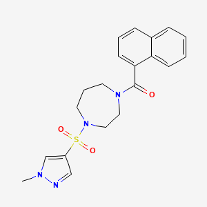 molecular formula C20H22N4O3S B2398014 (4-((1-methyl-1H-pyrazol-4-yl)sulfonyl)-1,4-diazepan-1-yl)(naphthalen-1-yl)methanone CAS No. 1903541-36-5