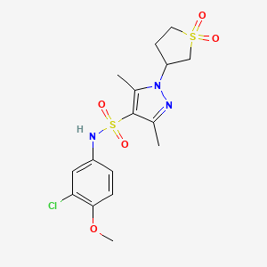 B2398052 N-(3-chloro-4-methoxyphenyl)-1-(1,1-dioxidotetrahydrothiophen-3-yl)-3,5-dimethyl-1H-pyrazole-4-sulfonamide CAS No. 1019095-05-6