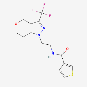 N-(2-(3-(trifluoromethyl)-6,7-dihydropyrano[4,3-c]pyrazol-1(4H)-yl)ethyl)thiophene-3-carboxamide