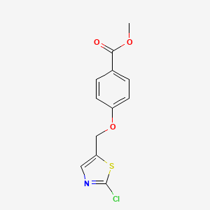 molecular formula C12H10ClNO3S B2398065 Methyl 4-[(2-chloro-1,3-thiazol-5-yl)methoxy]benzoate CAS No. 339105-21-4