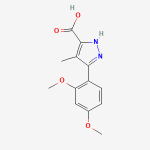 molecular formula C13H14N2O4 B2398068 3-(2,4-dimethoxyphenyl)-4-methyl-1H-pyrazole-5-carboxylic acid CAS No. 890625-72-6