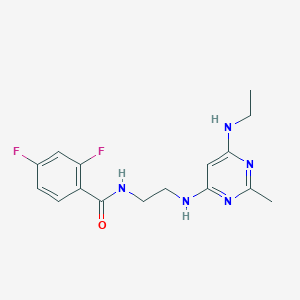 molecular formula C16H19F2N5O B2398070 N-(2-((6-(ethylamino)-2-methylpyrimidin-4-yl)amino)ethyl)-2,4-difluorobenzamide CAS No. 1203401-20-0