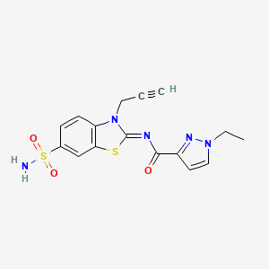 1-ethyl-N-(3-(prop-2-yn-1-yl)-6-sulfamoylbenzo[d]thiazol-2(3H)-ylidene)-1H-pyrazole-3-carboxamide