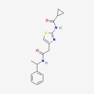 N-(4-(2-oxo-2-((1-phenylethyl)amino)ethyl)thiazol-2-yl)cyclopropanecarboxamide