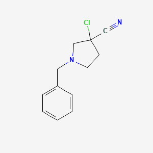 molecular formula C12H13ClN2 B2398137 1-Benzyl-3-chloropyrrolidine-3-carbonitrile CAS No. 1864016-04-5