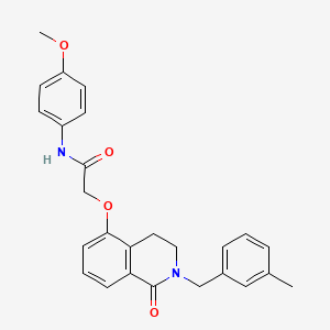 molecular formula C26H26N2O4 B2398138 N-(4-methoxyphenyl)-2-({2-[(3-methylphenyl)methyl]-1-oxo-1,2,3,4-tetrahydroisoquinolin-5-yl}oxy)acetamide CAS No. 850907-50-5