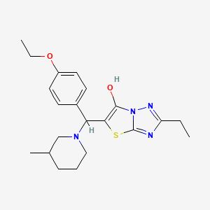 molecular formula C21H28N4O2S B2398139 5-((4-Ethoxyphenyl)(3-methylpiperidin-1-yl)methyl)-2-ethylthiazolo[3,2-b][1,2,4]triazol-6-ol CAS No. 898361-73-4
