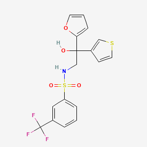 N-(2-(furan-2-yl)-2-hydroxy-2-(thiophen-3-yl)ethyl)-3-(trifluoromethyl)benzenesulfonamide
