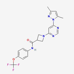 1-(6-(3,5-dimethyl-1H-pyrazol-1-yl)pyrimidin-4-yl)-N-(4-(trifluoromethoxy)phenyl)azetidine-3-carboxamide