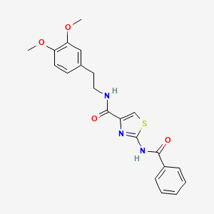 molecular formula C21H21N3O4S B2398179 2-benzamido-N-[2-(3,4-dimethoxyphenyl)ethyl]-1,3-thiazole-4-carboxamide CAS No. 189509-86-2