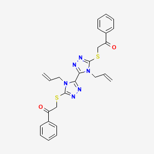 2-[[5-(5-Phenacylsulfanyl-4-prop-2-enyl-1,2,4-triazol-3-yl)-4-prop-2-enyl-1,2,4-triazol-3-yl]sulfanyl]-1-phenylethanone