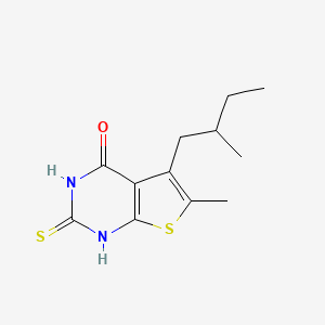 6-methyl-5-(2-methylbutyl)-2-sulfanyl-3H,4H-thieno[2,3-d]pyrimidin-4-one