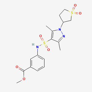 methyl 3-(1-(1,1-dioxidotetrahydrothiophen-3-yl)-3,5-dimethyl-1H-pyrazole-4-sulfonamido)benzoate
