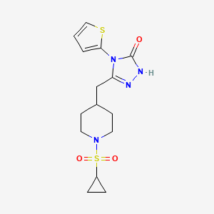 3-((1-(cyclopropylsulfonyl)piperidin-4-yl)methyl)-4-(thiophen-2-yl)-1H-1,2,4-triazol-5(4H)-one