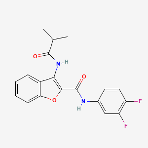 molecular formula C19H16F2N2O3 B2398202 N-(3,4-difluorophenyl)-3-isobutyramidobenzofuran-2-carboxamide CAS No. 888443-09-2