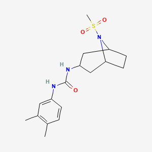 molecular formula C17H25N3O3S B2398214 1-(3,4-Dimethylphenyl)-3-(8-(methylsulfonyl)-8-azabicyclo[3.2.1]octan-3-yl)urea CAS No. 2034559-57-2