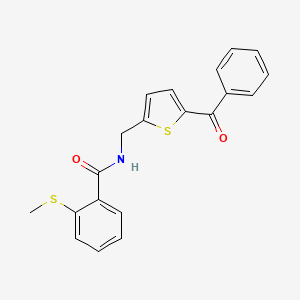 molecular formula C20H17NO2S2 B2398215 N-((5-benzoylthiophen-2-yl)methyl)-2-(methylthio)benzamide CAS No. 1797615-37-2