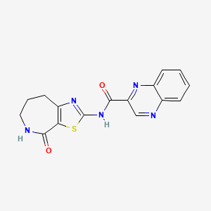 molecular formula C16H13N5O2S B2398220 N-(4-oxo-5,6,7,8-tetrahydro-4H-thiazolo[5,4-c]azepin-2-yl)quinoxaline-2-carboxamide CAS No. 1797890-80-2