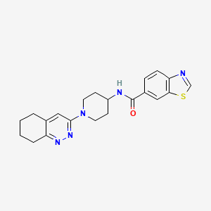 molecular formula C21H23N5OS B2398224 N-[1-(5,6,7,8-tetrahydrocinnolin-3-yl)piperidin-4-yl]-1,3-benzothiazole-6-carboxamide CAS No. 2034410-69-8