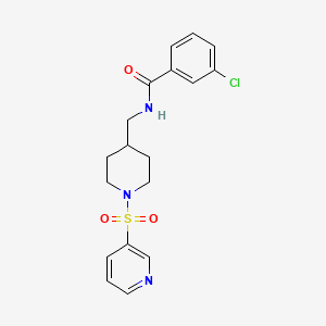 3-chloro-N-((1-(pyridin-3-ylsulfonyl)piperidin-4-yl)methyl)benzamide