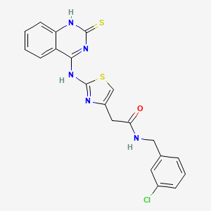 N-(3-chlorobenzyl)-2-(2-((2-thioxo-1,2-dihydroquinazolin-4-yl)amino)thiazol-4-yl)acetamide