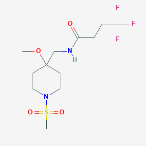 4,4,4-Trifluoro-N-[(4-methoxy-1-methylsulfonylpiperidin-4-yl)methyl]butanamide