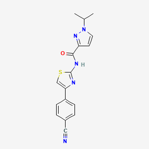 molecular formula C17H15N5OS B2398279 N-(4-(4-cyanophenyl)thiazol-2-yl)-1-isopropyl-1H-pyrazole-3-carboxamide CAS No. 1203214-60-1