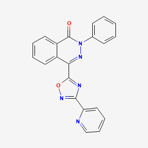 molecular formula C21H13N5O2 B2398282 2-phenyl-4-(3-pyridin-2-yl-1,2,4-oxadiazol-5-yl)phthalazin-1(2H)-one CAS No. 1185006-99-8