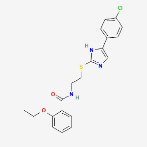 molecular formula C20H20ClN3O2S B2398288 N-(2-((5-(4-chlorophenyl)-1H-imidazol-2-yl)thio)ethyl)-2-ethoxybenzamide CAS No. 897456-89-2