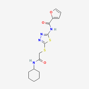 molecular formula C15H18N4O3S2 B2398315 N-(5-{[(CYCLOHEXYLCARBAMOYL)METHYL]SULFANYL}-1,3,4-THIADIAZOL-2-YL)FURAN-2-CARBOXAMIDE CAS No. 604746-31-8