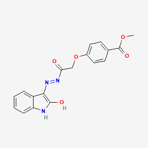 4-(2-Oxo-1,2-dihydro-indol-3-ylidene-hydrazinocarbonylmethoxy)-benzoic acid, methyl ester