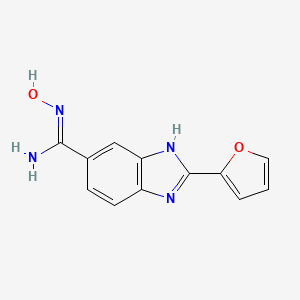 molecular formula C12H10N4O2 B2398326 2-(2-Furyl)benzimidazole-6-carboxamidoxime CAS No. 1965308-71-7