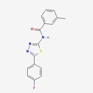 molecular formula C16H12FN3OS B2398381 N-[5-(4-fluorophenyl)-1,3,4-thiadiazol-2-yl]-3-methylbenzamide CAS No. 391226-25-8