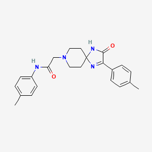 molecular formula C23H26N4O2 B2398382 2-(3-oxo-2-(p-tolyl)-1,4,8-triazaspiro[4.5]dec-1-en-8-yl)-N-(p-tolyl)acetamide CAS No. 932339-25-8